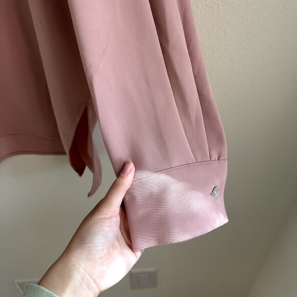 Pink oversized heavyweight button up collared long sleeve shirt small - Picture 3 of 4